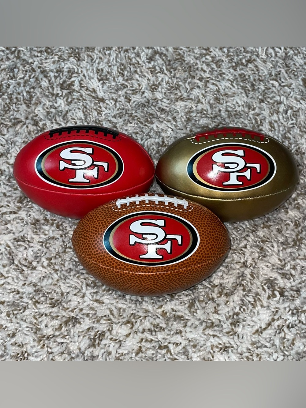 SAN FRANCISCO 49ERS Soft Cushion Football Toys Memorabilia Lot 5”